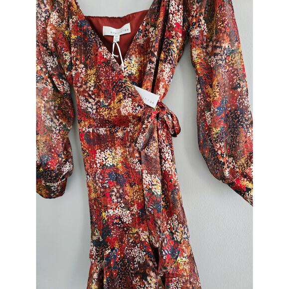 Adelyn Rar Rust Floral Mini Dress XS NWT - Picture 3 of 6